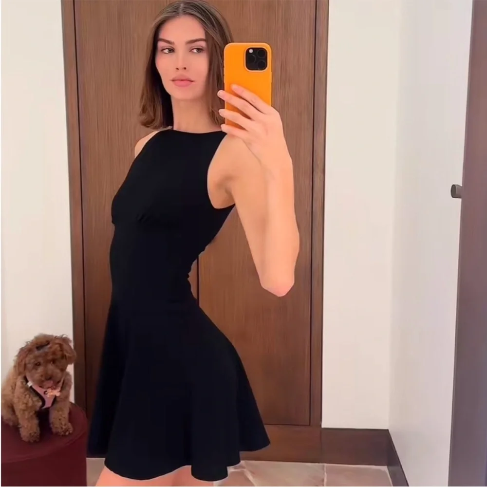 REFORMATION Mayve Black Mini Dress_2